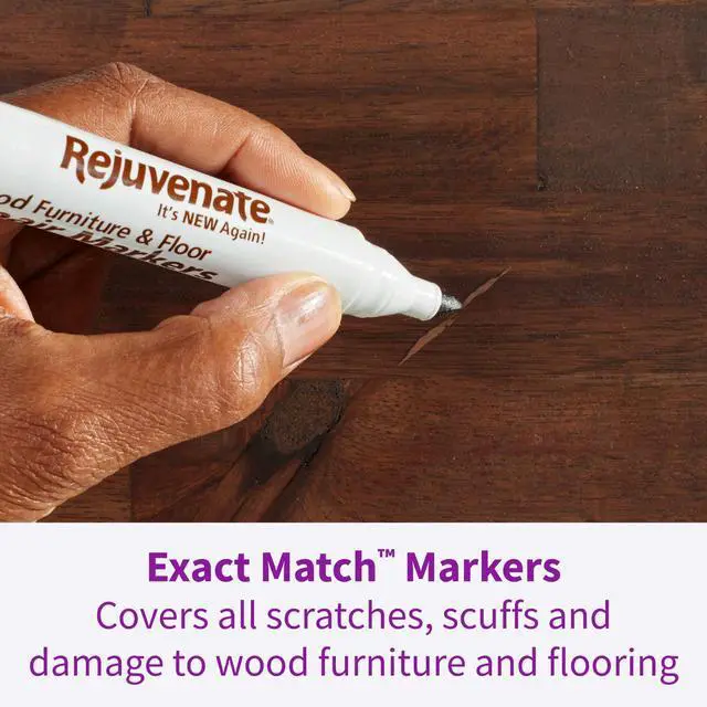Alt view image 3 of 7 - Exact Match Wood Furniture & Floor Repair Markers, 6 Count, Brown Markers Cover All Scratches, Scuffs And Damage To Wood Furniture And Flooring