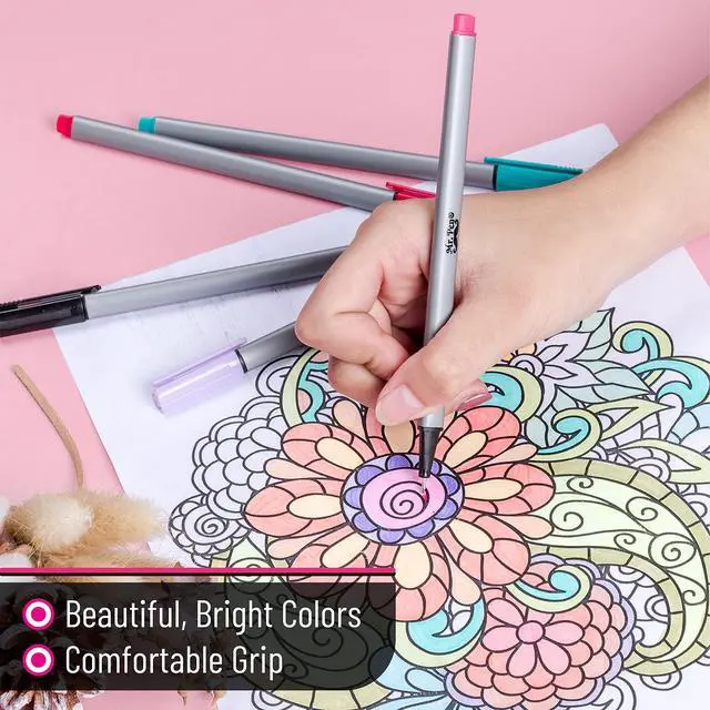 Alt view image 3 of 7 - Colored Fineliner Pens, 12 Pack, Fine Point