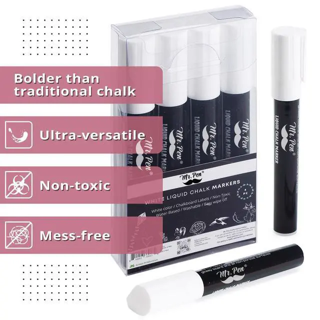 Alt view image 7 of 7 - Liquid Chalk Marker Pen, 4 Pack, 8x Labels