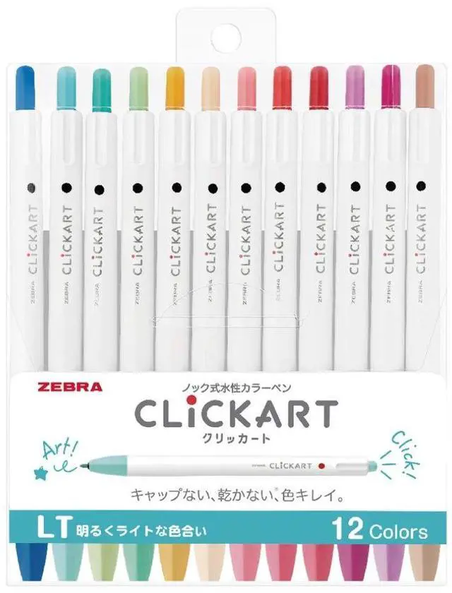Main image of Clickart Water-Based Pen Bright Light 12 Colors Set, Wyss22-12Clt
