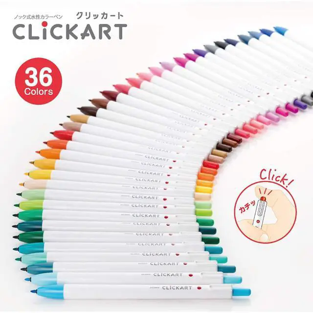 Alt view image 2 of 7 - Clickart Water-Based Pen Bright Light 12 Colors Set, Wyss22-12Clt