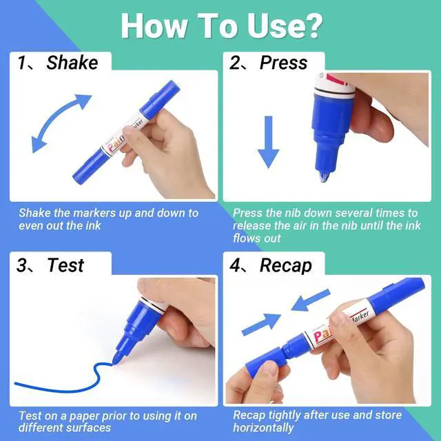 Alt view image 7 of 7 - Oil Based Paint Markers, 8 Colors Dual Tip Paint Pens Paint Markers(0.7mm & 3mm), Waterproof Paint Pen for Rock Painting, Metal Wood Glass Stone Canvas Mugs Fabric Plastic