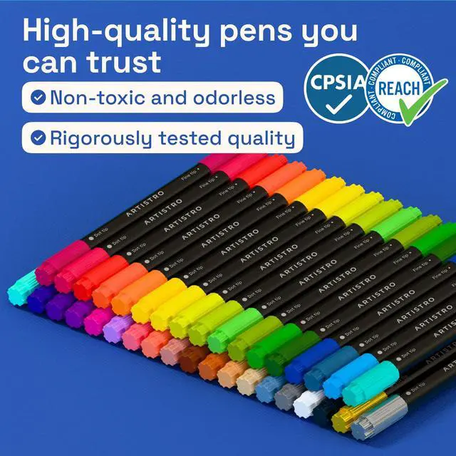 Alt view image 7 of 7 - 36 Precision Dual-Tip Acrylic Paint Markers Paint Pens Set with Dot & Fine Tips for Fabric, Rock, Glass, Wood, Coloring Books Arts & Crafts Gift Classroom Must Haves & School Supplies