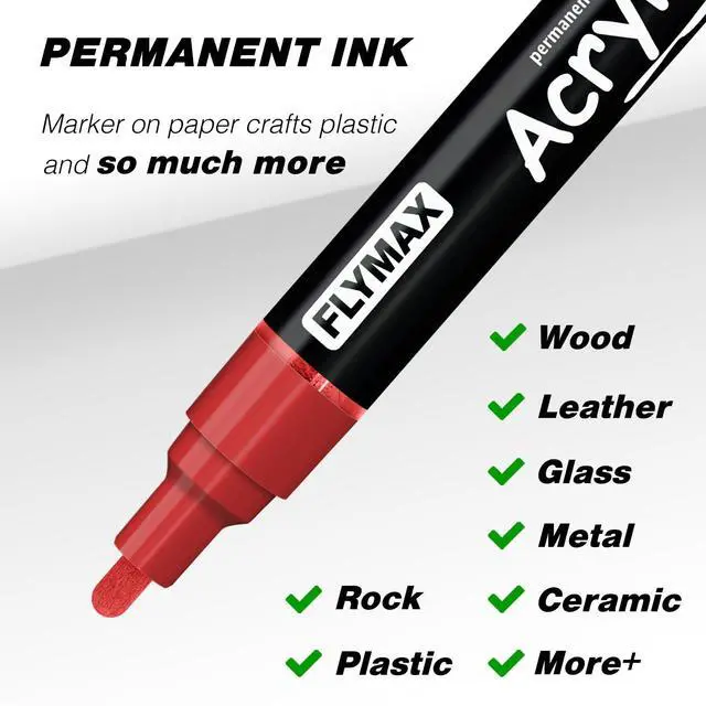 Alt view image 5 of 7 - Grey Marker Paint Pens - Permanent Marker Pens Grey Acrylic Paint Water-Based 2.5mm Medium Tip Waterproof Quick-Drying (3 in 1Pack)
