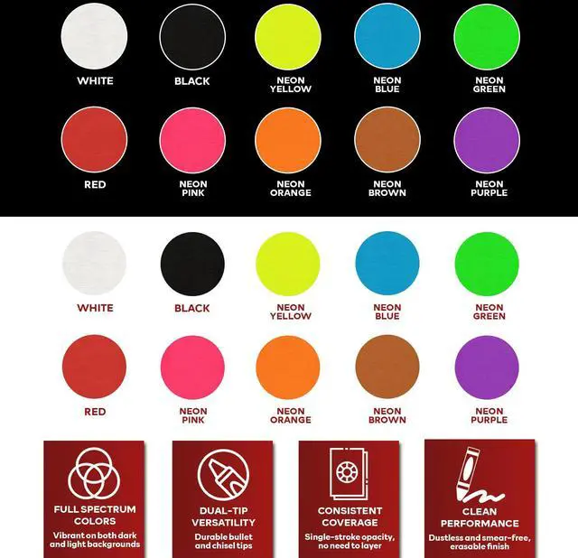 Alt view image 6 of 7 - Liquid Chalk Markers 10-Pack, 6mm Reversible Bullet and Chisel Liquid Chalk Markers Erasable for Dry Erase Board, Glass, Mirrors, Car Windows, Pens for Menu Boards
