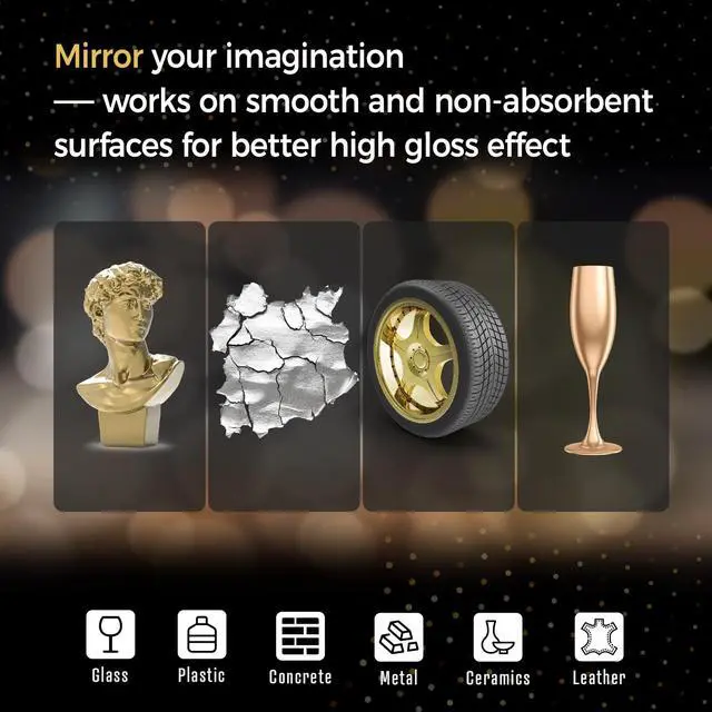 Alt view image 4 of 7 - 3 Colors Chrome Paint Markers, Gold Silver Bronze Permanent Mirror Liquid Chrome Pens for Plastic, Metal, Model, Jewelry, Wheel Painting, Touch Up & Repair Kit, DIY Art Projects