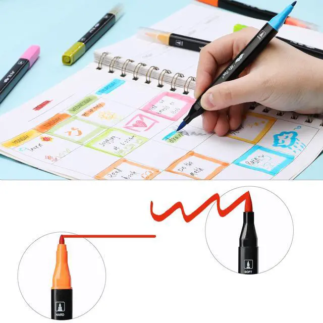 Alt view image 6 of 7 - Dual Tip Brush Pens, 12 pcs, Vibrant Colors