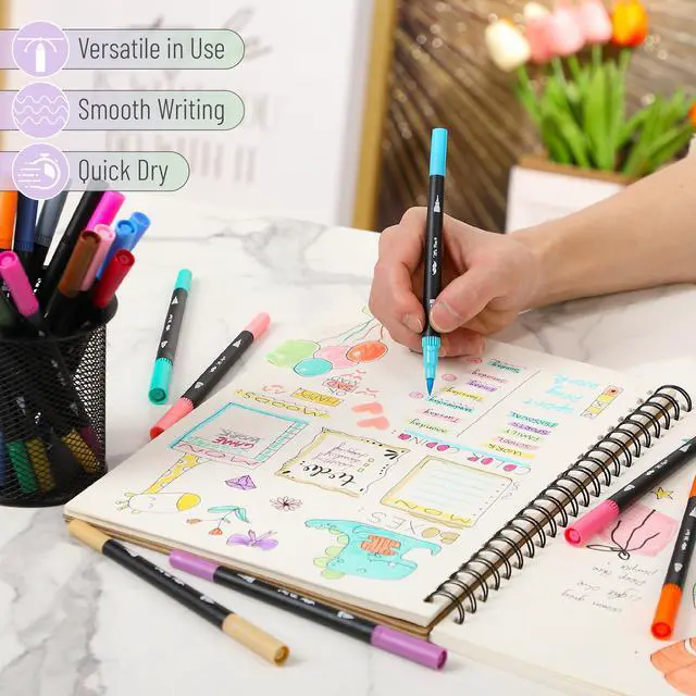 Alt view image 4 of 7 - Dual Tip Brush Pens, 24 pcs, Assorted Color