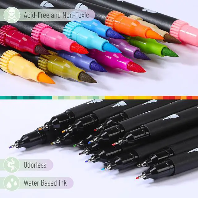Alt view image 5 of 7 - Dual Tip Brush Pens, 24 pcs, Assorted Color