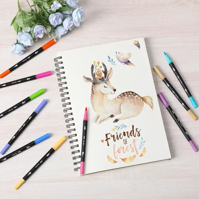 Alt view image 7 of 7 - Dual Tip Brush Pens, 24 pcs, Assorted Color