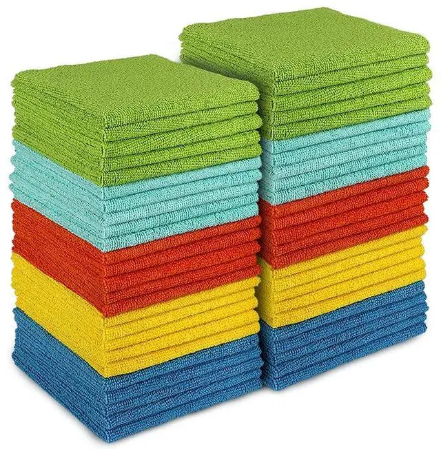 Main image of Microfiber Cleaning Cloth, 50PK, Microfiber Towels for Cars, All Purpose Cleaning Rags for House, Dusting Cloth for Kitchen, Car, Window, 12"×12"
