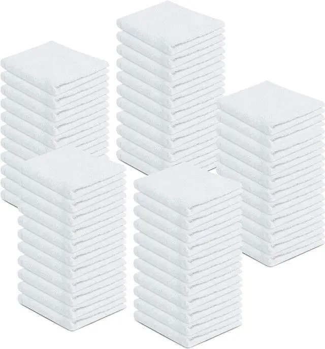 Main image of 100% Cotton Terry Towels Cleaning Cloths Pack of 100 (12 x 12 Inches) White Cotton Terry Cloth Bar Rags White Bar Towels, Multipurpose High Absorbent Terry Towels for Cleaning Auto Detailing Painting
