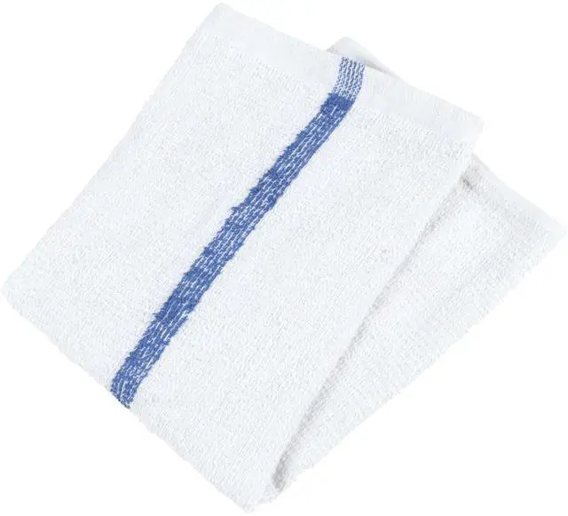 Alt view image 3 of 6 - Arkwright Bar Mop Towels, Pack of 12, 100% Cotton Kitchen Dishcloths, Absorbent Quick Dry Cleaning Cloths for Restaurant, Bar and Home Kitchen, 16 x 19 in, White/Blue