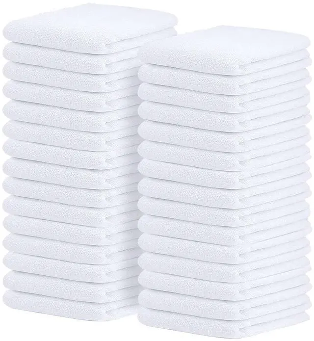 Main image of Terry Bar Mop Towels (Value Pack of 30) Size 16"x19" Absorbent and Durable, Multipurpose Cleaning Rags, Cotton Cleaning Towels, Terry Cloth Rags, Reusable Shop Rags (White)