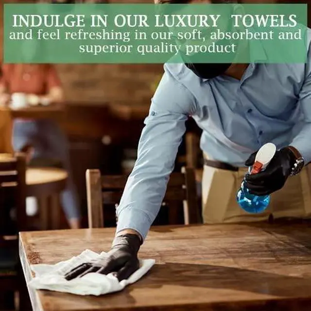 Alt view image 3 of 5 - 100% Cotton Terry Towel Cleaning Rags White 14'x17'|Pack of 60|Grade White Rag|Soft Large Cleaning Rags|Super Absorbent|Quick Dry|Multipurpose Towels|Restaurant Towels|Reusable Shop Rags