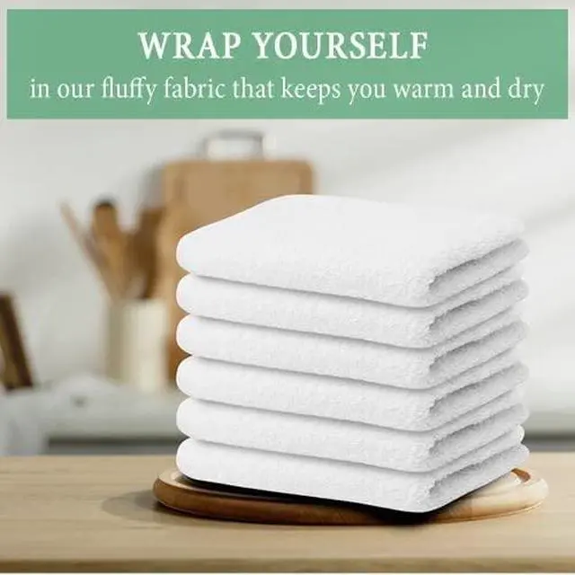 Alt view image 4 of 5 - 100% Cotton Terry Towel Cleaning Rags White 14'x17'|Pack of 60|Grade White Rag|Soft Large Cleaning Rags|Super Absorbent|Quick Dry|Multipurpose Towels|Restaurant Towels|Reusable Shop Rags