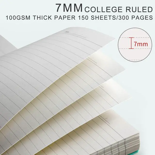 Alt view image 3 of 7 - Spiral Notebook 8.5" x 11" - Large Spiral Journal A4 Notebook College Ruled, 300 Pages Writing Journal for Work, 100GSM Thick Paper, Plastic Hardcover, for Women Men Office School, Lake Blue
