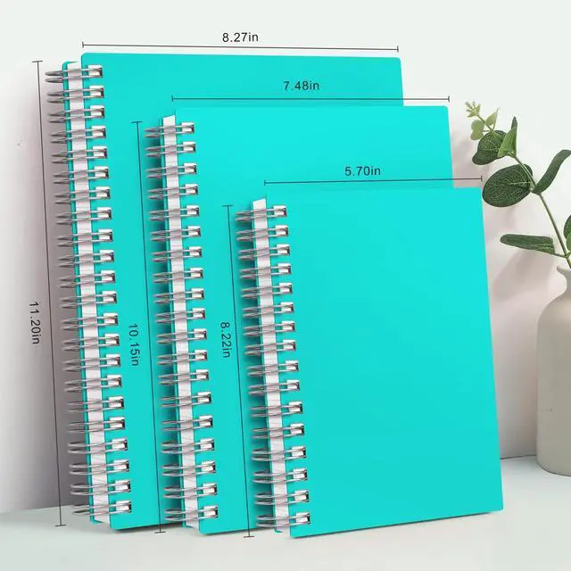 Alt view image 5 of 7 - Spiral Notebook 8.5" x 11" - Large Spiral Journal A4 Notebook College Ruled, 300 Pages Writing Journal for Work, 100GSM Thick Paper, Plastic Hardcover, for Women Men Office School, Lake Blue