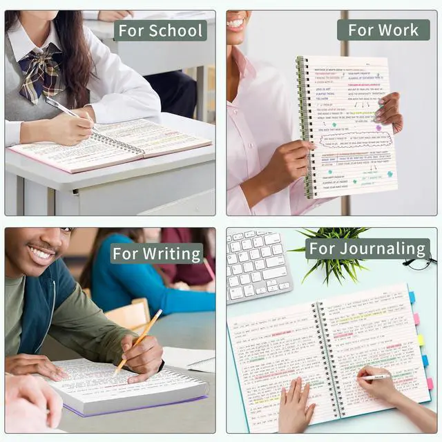 Alt view image 6 of 7 - Spiral Notebook 8.5" x 11" - Large Spiral Journal A4 Notebook College Ruled, 300 Pages Writing Journal for Work, 100GSM Thick Paper, Plastic Hardcover, for Women Men Office School, Lake Blue
