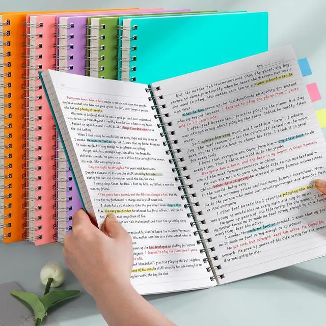 Alt view image 7 of 7 - Spiral Notebook 8.5" x 11" - Large Spiral Journal A4 Notebook College Ruled, 300 Pages Writing Journal for Work, 100GSM Thick Paper, Plastic Hardcover, for Women Men Office School, Lake Blue