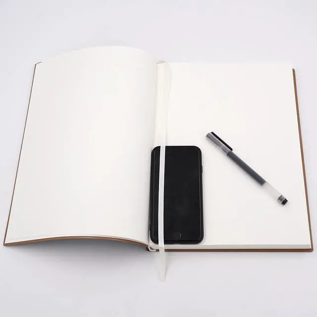 Alt view image 6 of 7 - Large Thick Journal Notebook, Blank Papers, A4 8.4x11.4 inches, 416 Pages, Soft Faux Leather Cover Sketchbook for Writing Drawing (Black, Plain)
