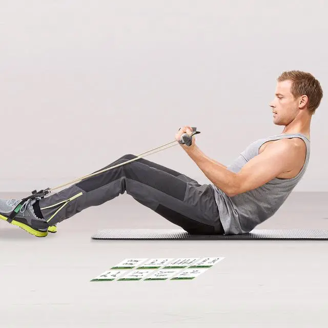 Alt view image 5 of 7 - Resistance Bands Workout Cards, Instructional Fitness Deck for Women & Men, Beginner Fitness Guide to Training Exercises at Home or Gym
