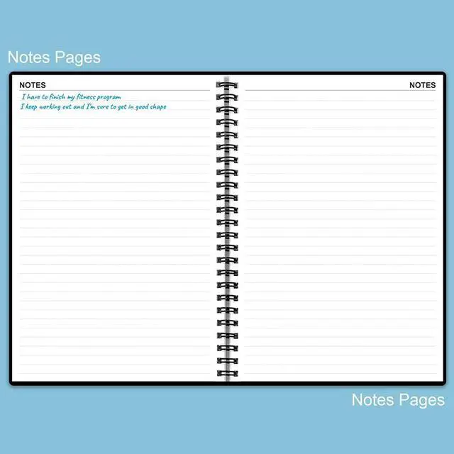 Alt view image 6 of 6 - Workout Log for Women & Men - A5 Fitness Planner/Journal to Track Weight Loss, Workout Journal for GYM, Bodybuilding Progress - Daily Health & Wellness Tracker, Black