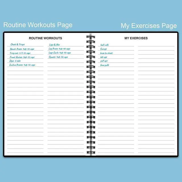 Alt view image 5 of 6 - Workout Log for Women & Men - A5 Fitness Planner/Journal to Track Weight Loss, Workout Journal for GYM, Bodybuilding Progress - Daily Health & Wellness Tracker, Black
