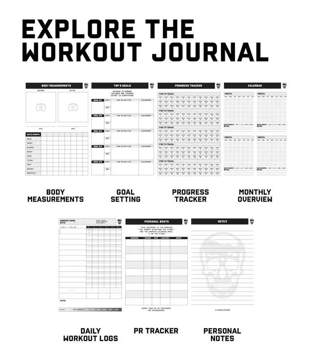Alt view image 6 of 7 - Workout Journal For Men & Women Fitness Journal To Track Weight Loss, Muscle Gain, Gym Exercise & Bodybuilding Progress Fitness Planner Log Book With Calendar To Achieve Wellness Goals