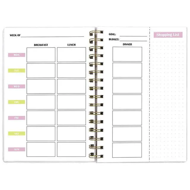 Alt view image 6 of 7 - Food and Fitness Meal Workout Journal Diary Wellness Log Notebook Planner Weight Loss Diet Exercise Training Health Tracker 6.1x 8.5 inch Hard Cover