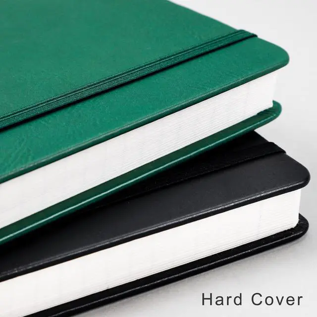 Alt view image 4 of 7 - A4 College Ruled Notebook, Large 8.3" x 11.7", 192 Pages 100GSM Ink-Proof Faux Leather Hardcover Lay-Flat Lined Journal for Office School Work Writing, Black