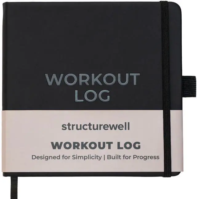 Main image of Workout Log 16 Week Fitness Tracker, Gym Planner, and Bodybuilding Journal for Men & Women | Daily Exercise, Weightlifting, PR Tracking, and Training Log (6.25 x 6.25, Matte Black Hardcover)