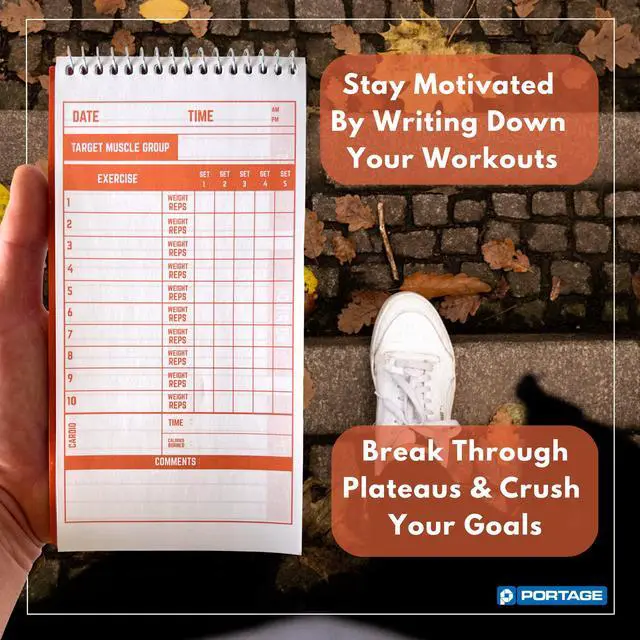 Alt view image 4 of 7 - Fitness & Workout Notebook - Fitness Journal, Workout Log, Exercise & Weight Training Notebook Planner, Fitness Tracker Log for Bodybuilding 4 x 8 Inches, 140 Pages, 70 Sheets (Pack of 3)