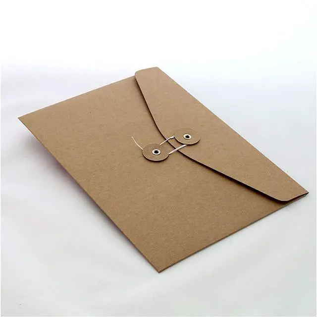 Alt view image 2 of 7 - Kraft String Envelope File Folder Project Pockets File Jacket Document Organizer Flat-No Expansion A4 Letter Size (Kraft Brown, Pack of 5)