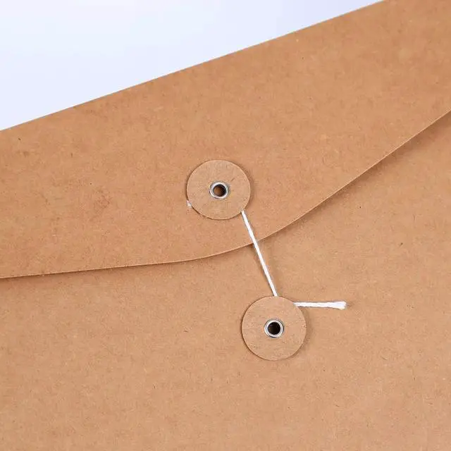 Alt view image 4 of 7 - Kraft String Envelope File Folder Project Pockets File Jacket Document Organizer Flat-No Expansion A4 Letter Size (Kraft Brown, Pack of 5)