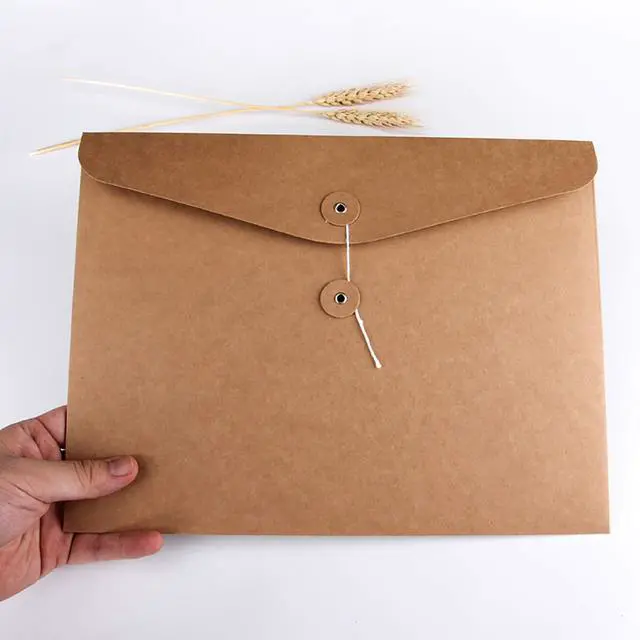 Alt view image 7 of 7 - Kraft String Envelope File Folder Project Pockets File Jacket Document Organizer Flat-No Expansion A4 Letter Size (Kraft Brown, Pack of 5)