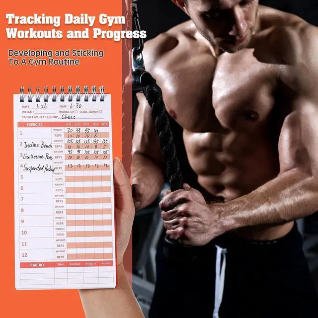 Alt view image 4 of 6 - 3 Pcs Gym Journal 4'' x 8'' Fitness and Workout Book Notebook 70 Sheets Workout Log Bodybuilding Workout Book Tracker Workout Planner Notepad for Women Men Training Goal