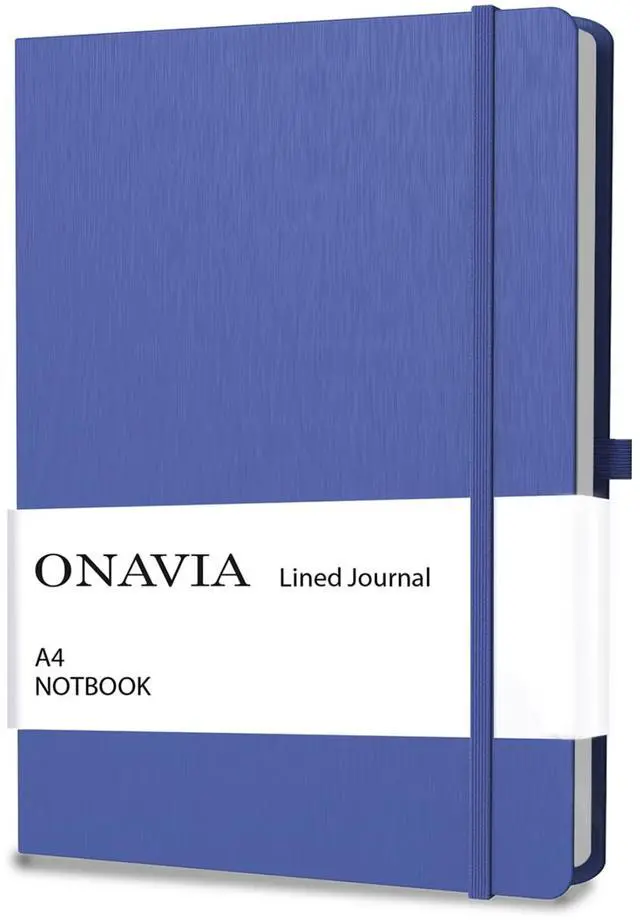Main image of A4 Lined Journal Notebook, 8mm Ruled Notepad, Journaling for Writing, Work, School, Travel and Note Taking, Hardcover 160 Pages (80 Sheets) 8.27 x 11.6 inches (Blue)