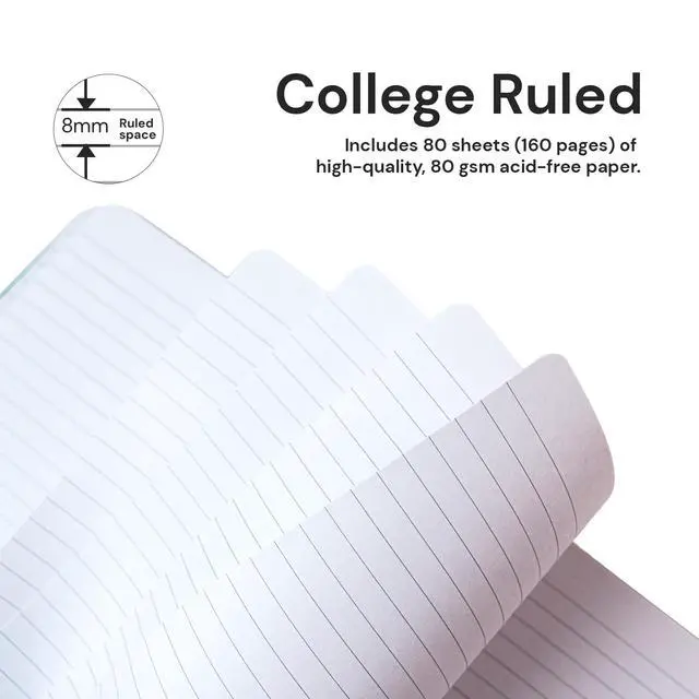 Alt view image 3 of 5 - A4 Lined Journal Notebook, 8mm Ruled Notepad, Journaling for Writing, Work, School, Travel and Note Taking, Hardcover 160 Pages (80 Sheets) 8.27 x 11.6 inches (Blue)