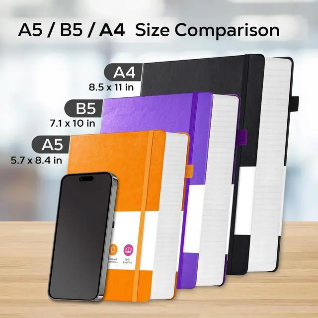 Alt view image 5 of 7 - Large Journal Notebook 8.5 x 11, 320 Pages A4 College Ruled Notebook Journal for Writing Women Men, Leather Journal Notebook for School Work, Pearlescent Purple Notebook