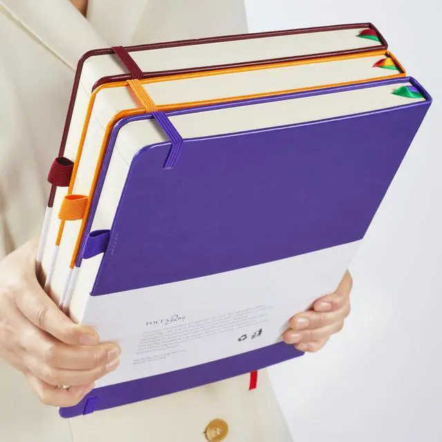 Alt view image 7 of 7 - Large Journal Notebook 8.5 x 11, 320 Pages A4 College Ruled Notebook Journal for Writing Women Men, Leather Journal Notebook for School Work, Pearlescent Purple Notebook