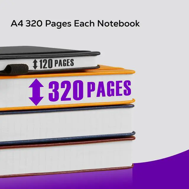 Alt view image 3 of 7 - Large Journal Notebook 8.5 x 11, 320 Pages A4 College Ruled Notebook Journal for Writing Women Men, Leather Journal Notebook for School Work, Pearlescent Purple Notebook