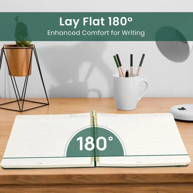 Alt view image 4 of 7 - Spiral Lined Notebook, 8.5"x11" Notebooks for Work, Large A4 Journal for Women & Men, College Ruled Journaling Notebook for Writing, Plastic Cover Spiral Journal, Dark Green