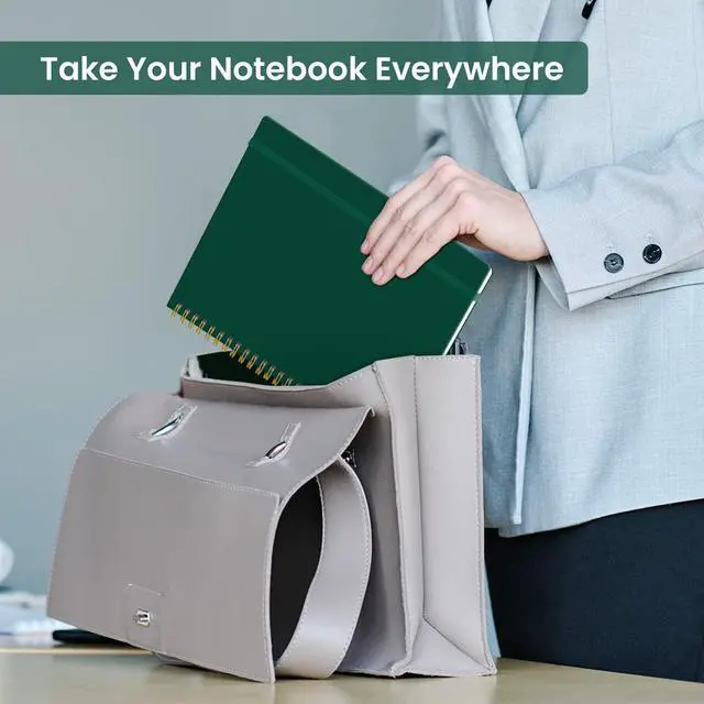 Alt view image 7 of 7 - Spiral Lined Notebook, 8.5"x11" Notebooks for Work, Large A4 Journal for Women & Men, College Ruled Journaling Notebook for Writing, Plastic Cover Spiral Journal, Dark Green