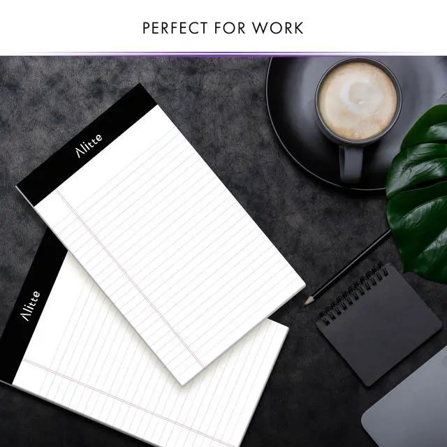 Alt view image 4 of 6 - Legal Notepads 5x8, Pack of 12 - Perforated Narrow Ruled Writing Pad - Premium Thick Paper, No Ink Bleeding - Blank Legal Pads For Home, Office, School, Business - 50 Sheets Per Notebook