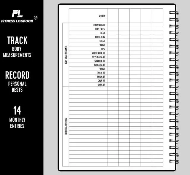 Alt view image 4 of 7 - A5 Undated Workout Journal For Men & Women - Plastic Cover & Thick Paper - Planner Log Book To Track Weight Loss, Muscle Gain, Gym Exercise, Bodybuilding Progress