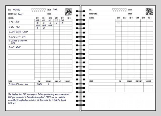 Alt view image 7 of 7 - A5 Undated Workout Journal For Men & Women - Plastic Cover & Thick Paper - Planner Log Book To Track Weight Loss, Muscle Gain, Gym Exercise, Bodybuilding Progress