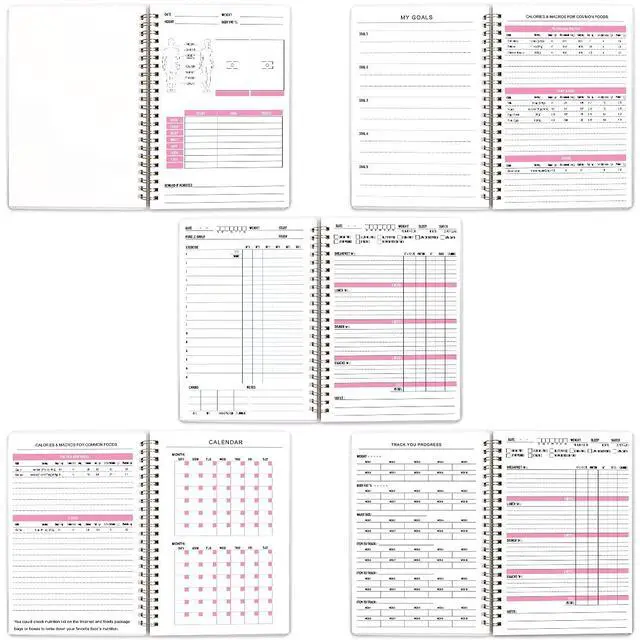 Alt view image 3 of 7 - Food Fitness Workout Journal Weight Loss Nutrition Wellness Calorie Counter Log Diary Notebook Meal Planner Diet Exercise Training Health Tracker 6.1" x 8.5"