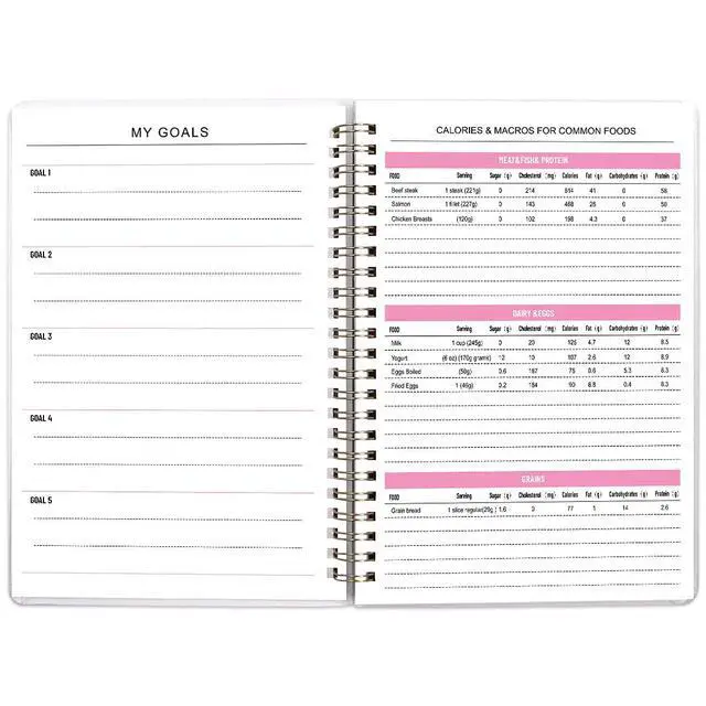 Alt view image 4 of 7 - Food Fitness Workout Journal Weight Loss Nutrition Wellness Calorie Counter Log Diary Notebook Meal Planner Diet Exercise Training Health Tracker 6.1" x 8.5"