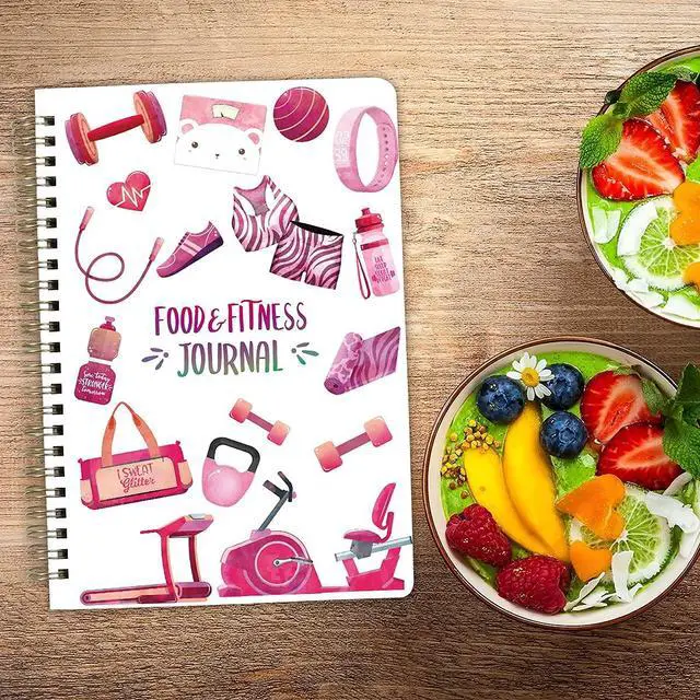 Alt view image 7 of 7 - Food Fitness Workout Journal Weight Loss Nutrition Wellness Calorie Counter Log Diary Notebook Meal Planner Diet Exercise Training Health Tracker 6.1" x 8.5"